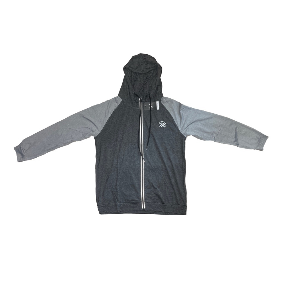 Men's Two-Tone Performance Hooded Jacket - Gray/Charcoal